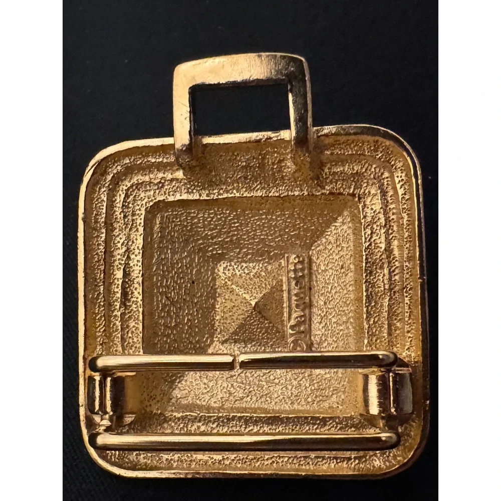 Vintage Paquette Mixed Metal‎ 2 Piece Interlocking Belt Buckle Rhinestone